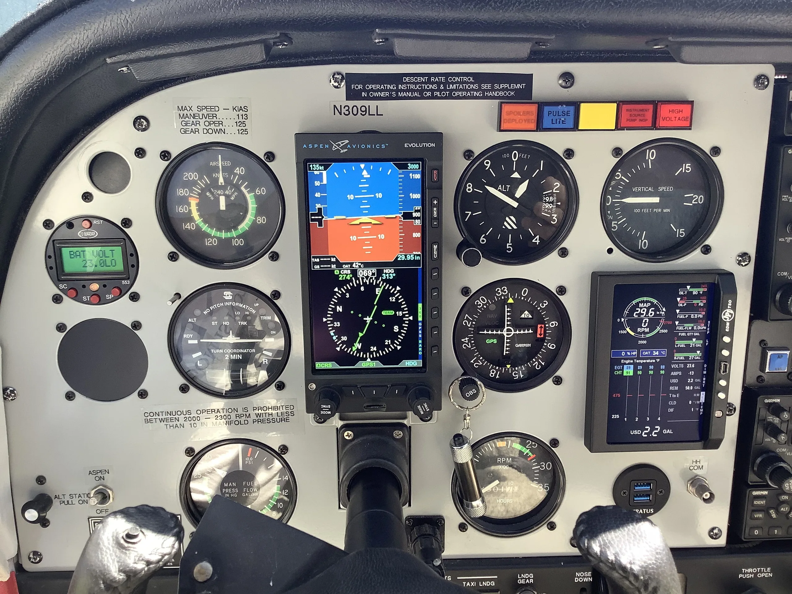 Cockpit and instrument panel of a 1978.