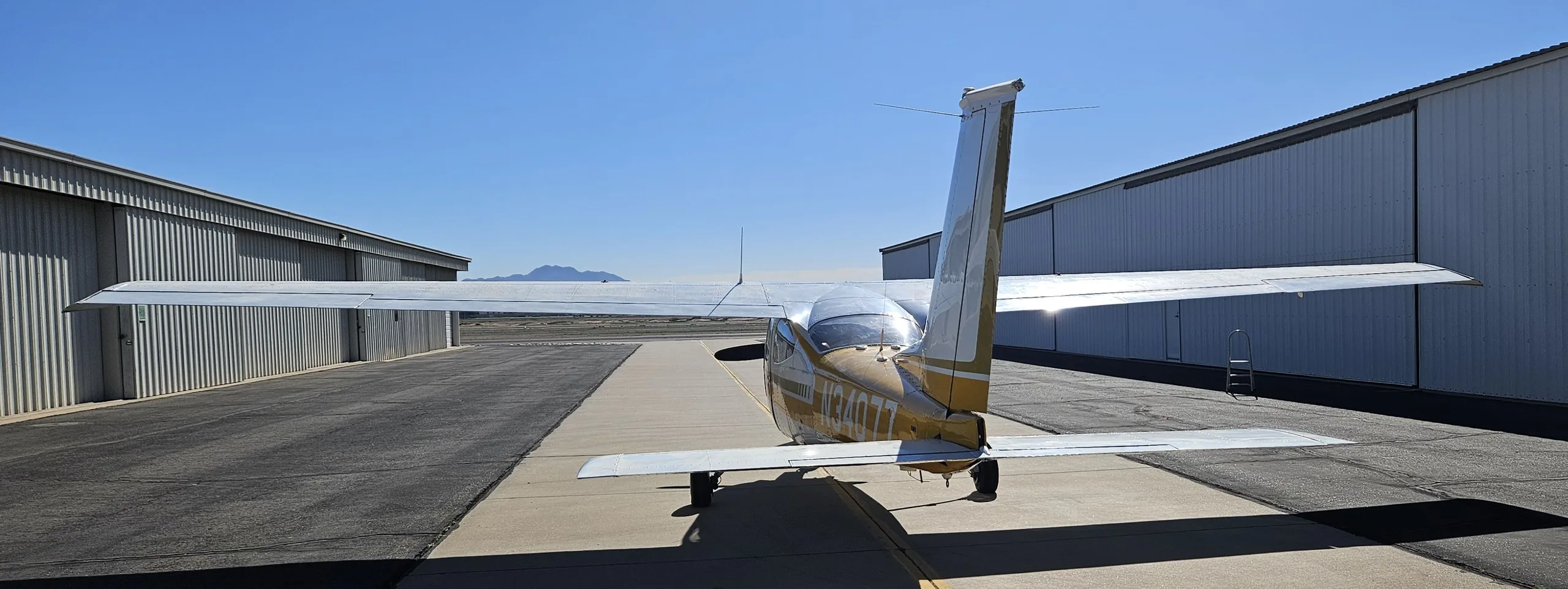Exterior view of a 1976, N34077.