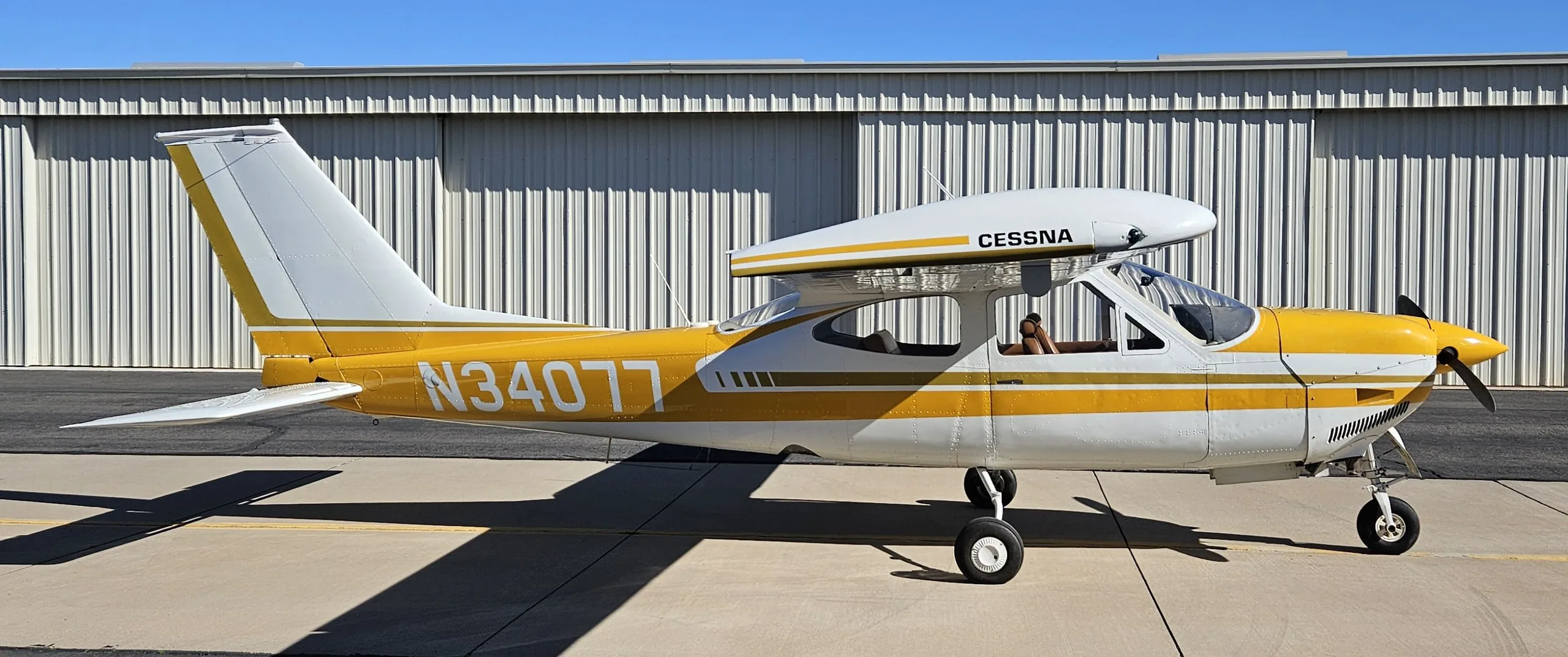 Exterior view of a 1976, N34077.