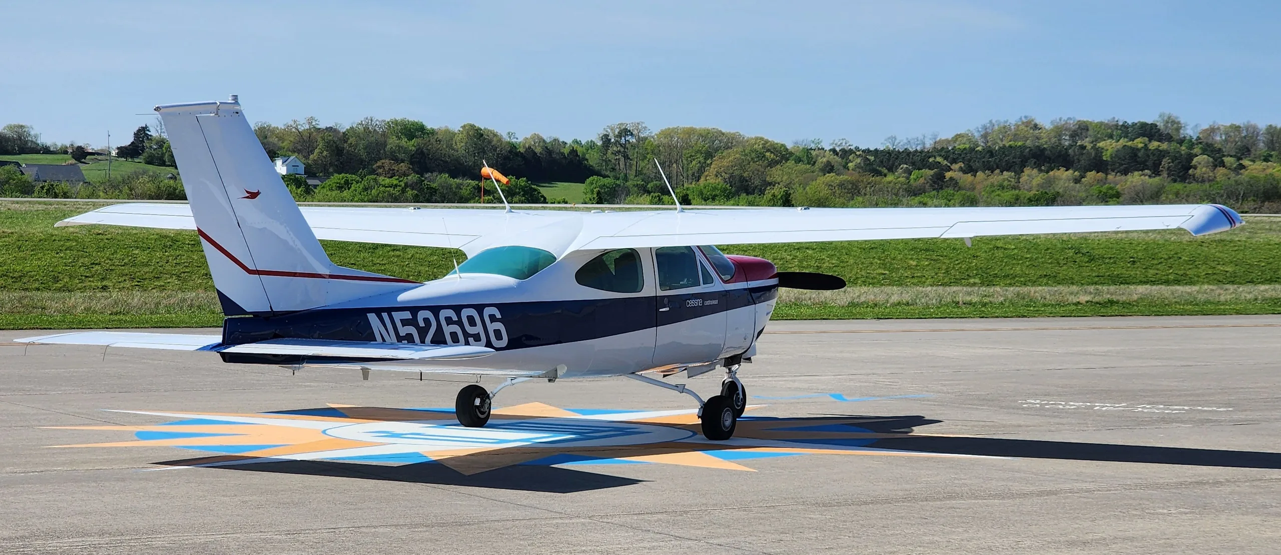 Exterior view of a 1977, N52696.