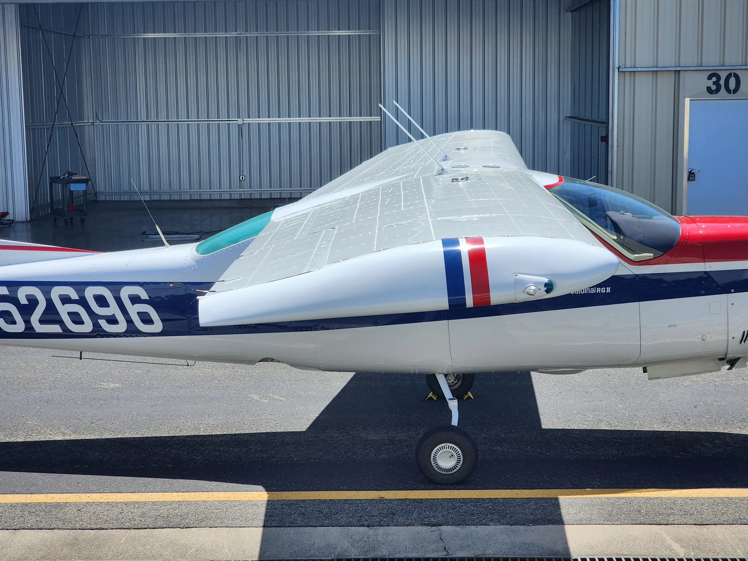 Exterior view of a 1977, N52696.