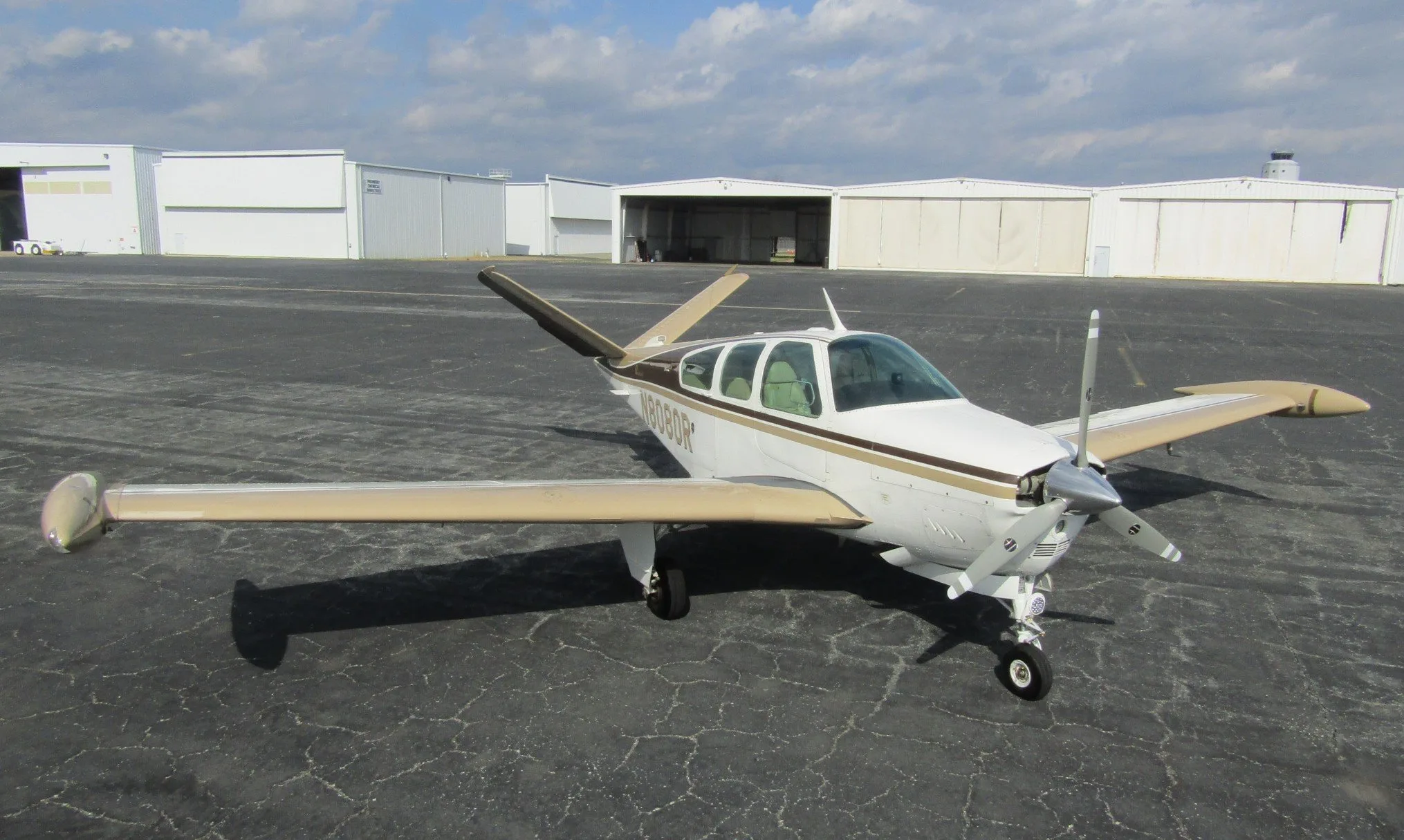 Exterior view of a 1969 Beechcraft N8080R 1969 V35A Bonanza.