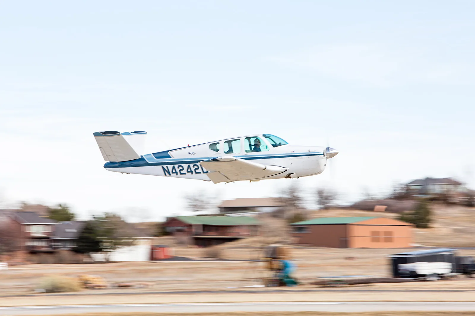 Exterior view of a 1977 Beechcraft BONANZA A36.