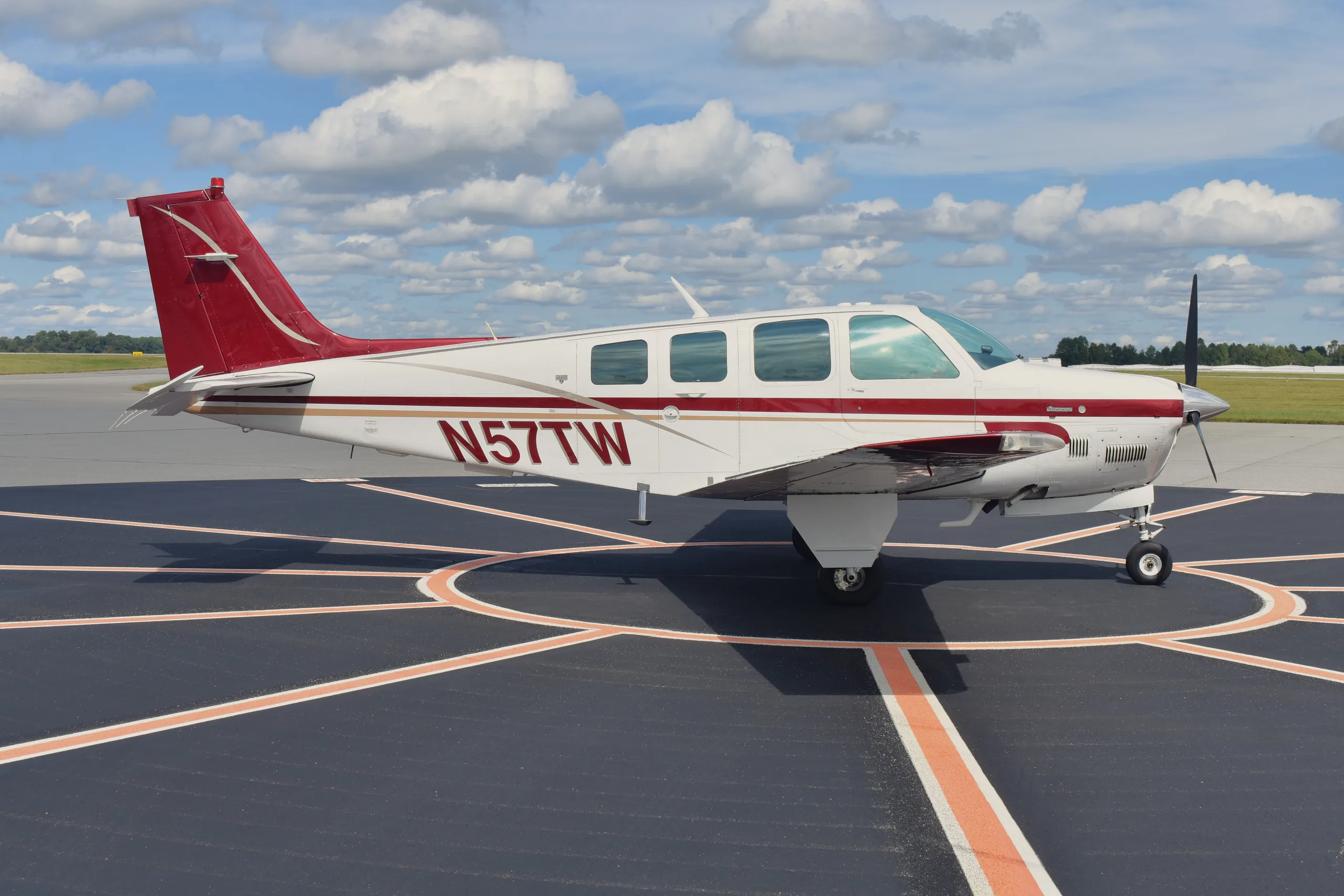 Exterior view of a 1983 Beechcraft Bonanza B36TC.