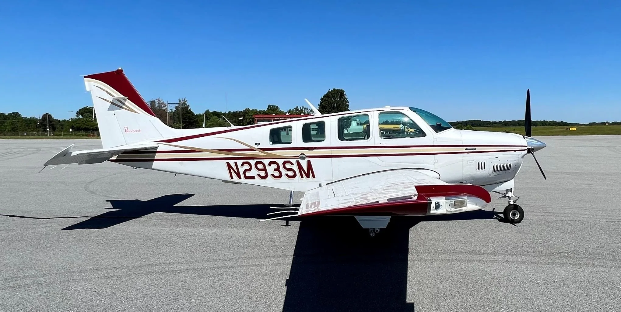 Exterior view of a 1983 Beechcraft Bonanza B36TC.