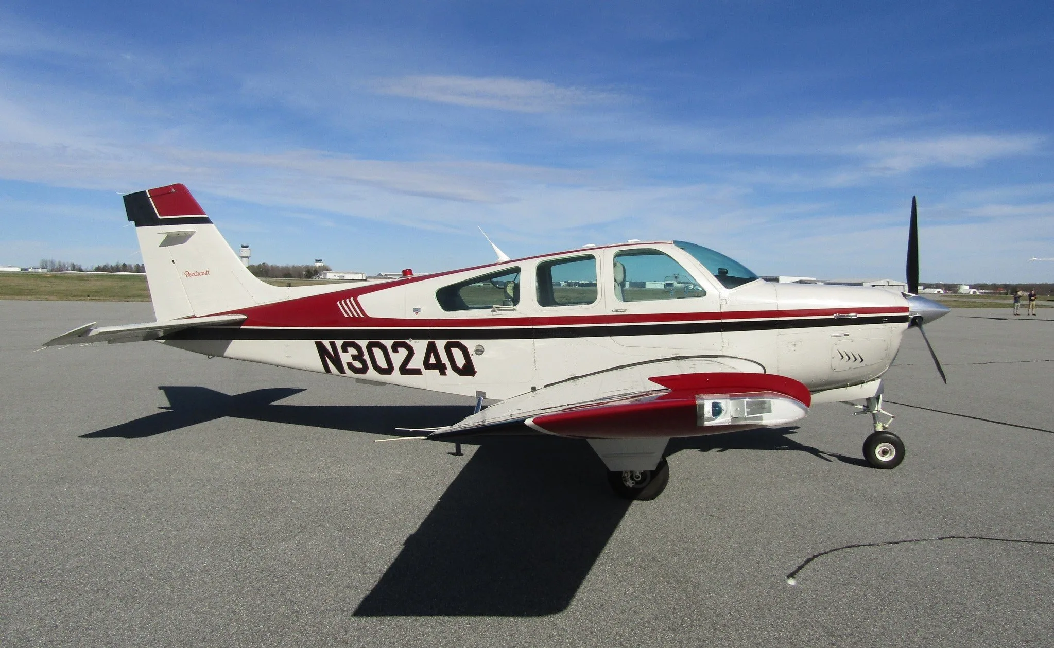 Exterior view of a 1987 Beechcraft N3024Q 1987 F33A Bonanza.