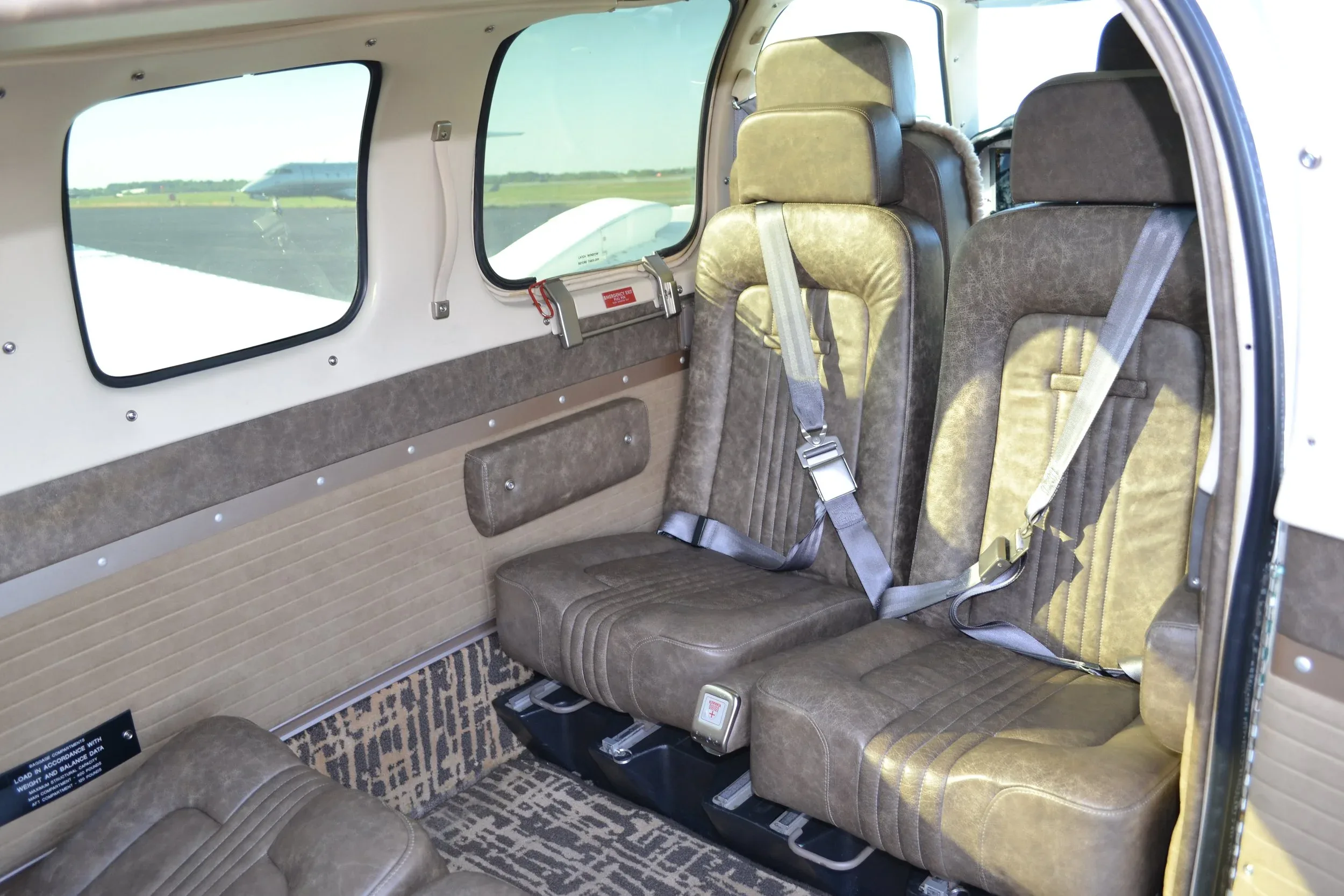Cabin interior of a 1978 Beechcraft 58 Baron — Carolina Jet.