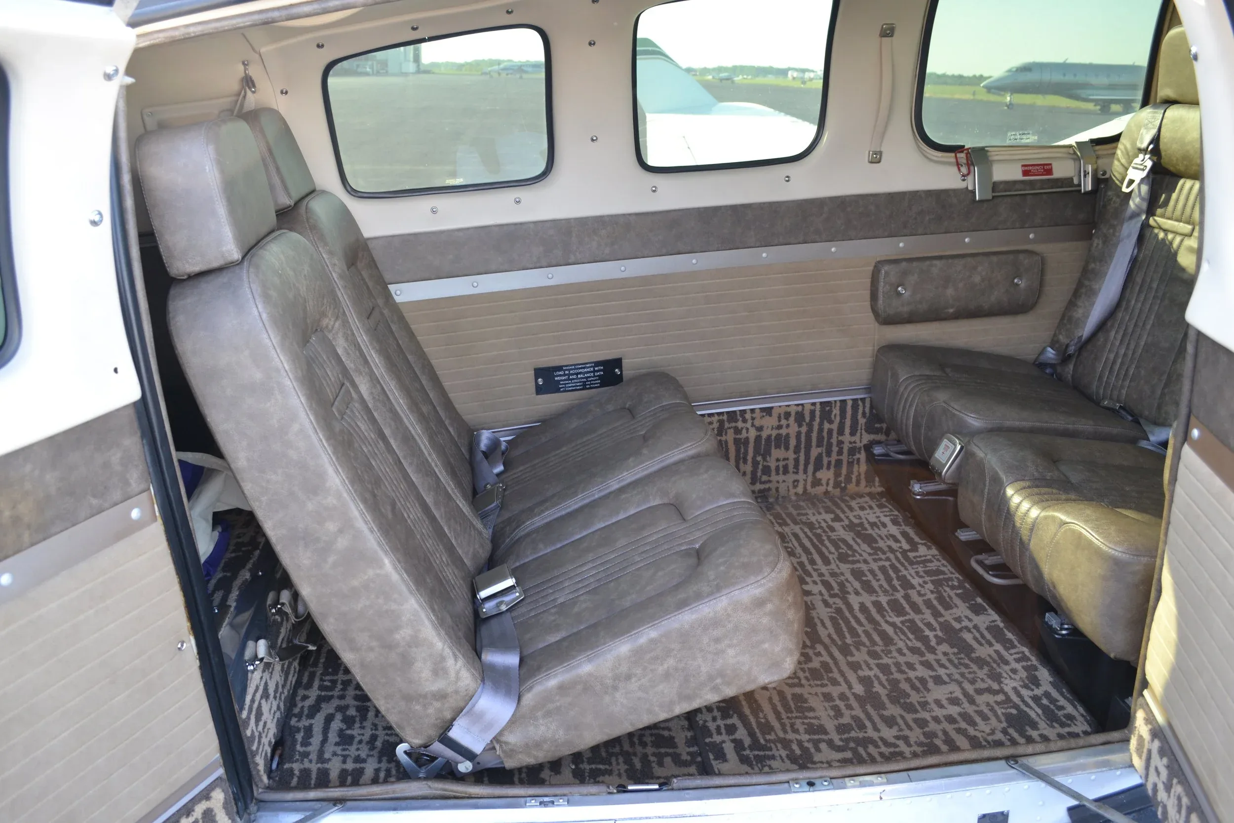 Cabin interior of a 1978 Beechcraft 58 Baron — Carolina Jet.