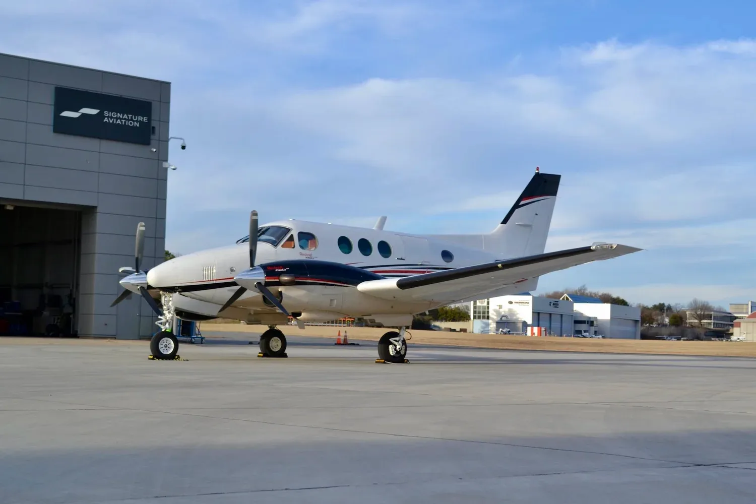 Exterior view of a 1978 Beechcraft KING AIR C90 — Carolina Jet.