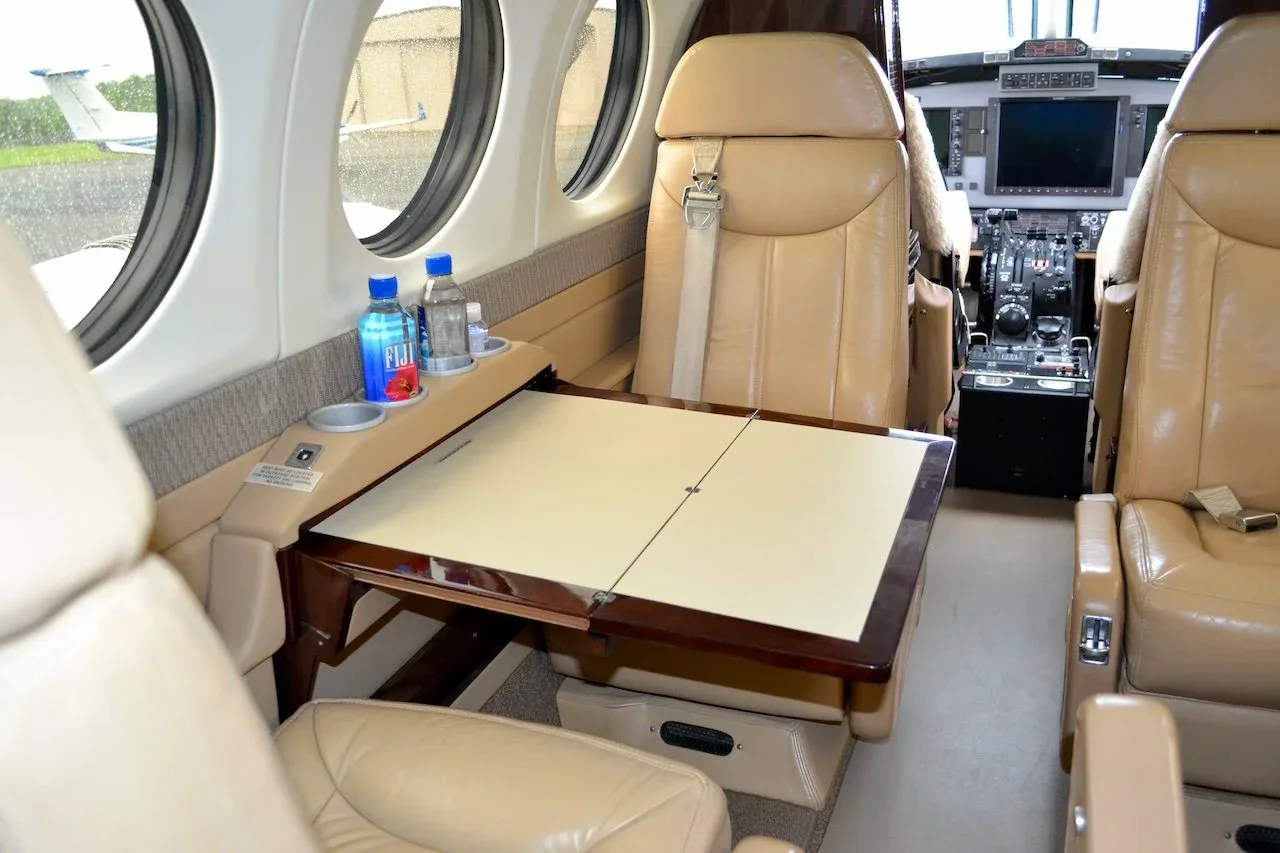 Cabin interior of a 1996 Beechcraft KING AIR 350 — Carolina Jet.