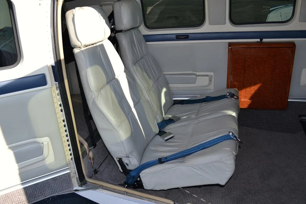 Cabin interior of a 1998 Beechcraft 58 Baron — Carolina Jet.