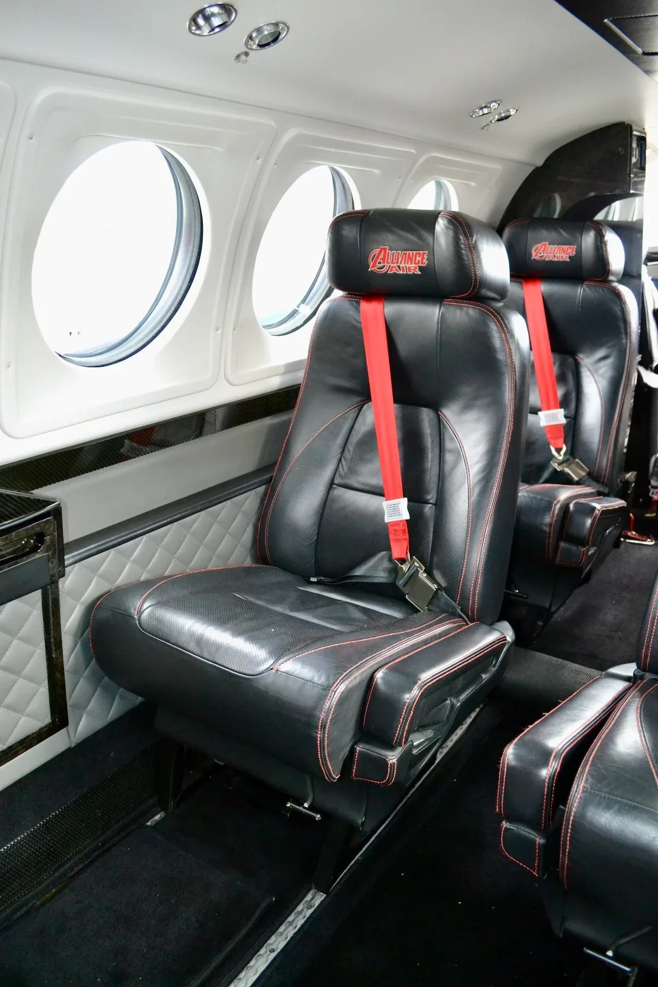 Cabin interior of a 1998 Beechcraft KING AIR B200 — Carolina Jet.