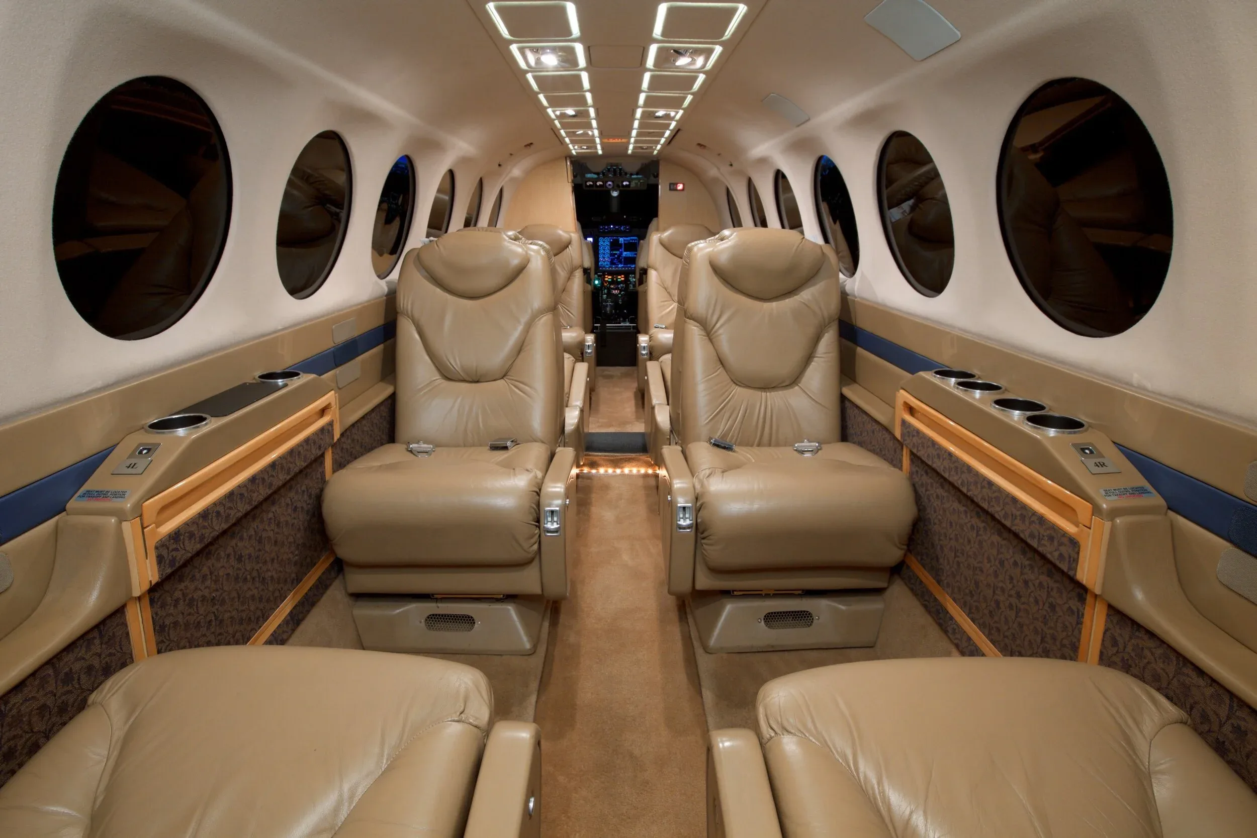 Cabin interior of a 1999 Beechcraft KING AIR 350 — Carolina Jet.