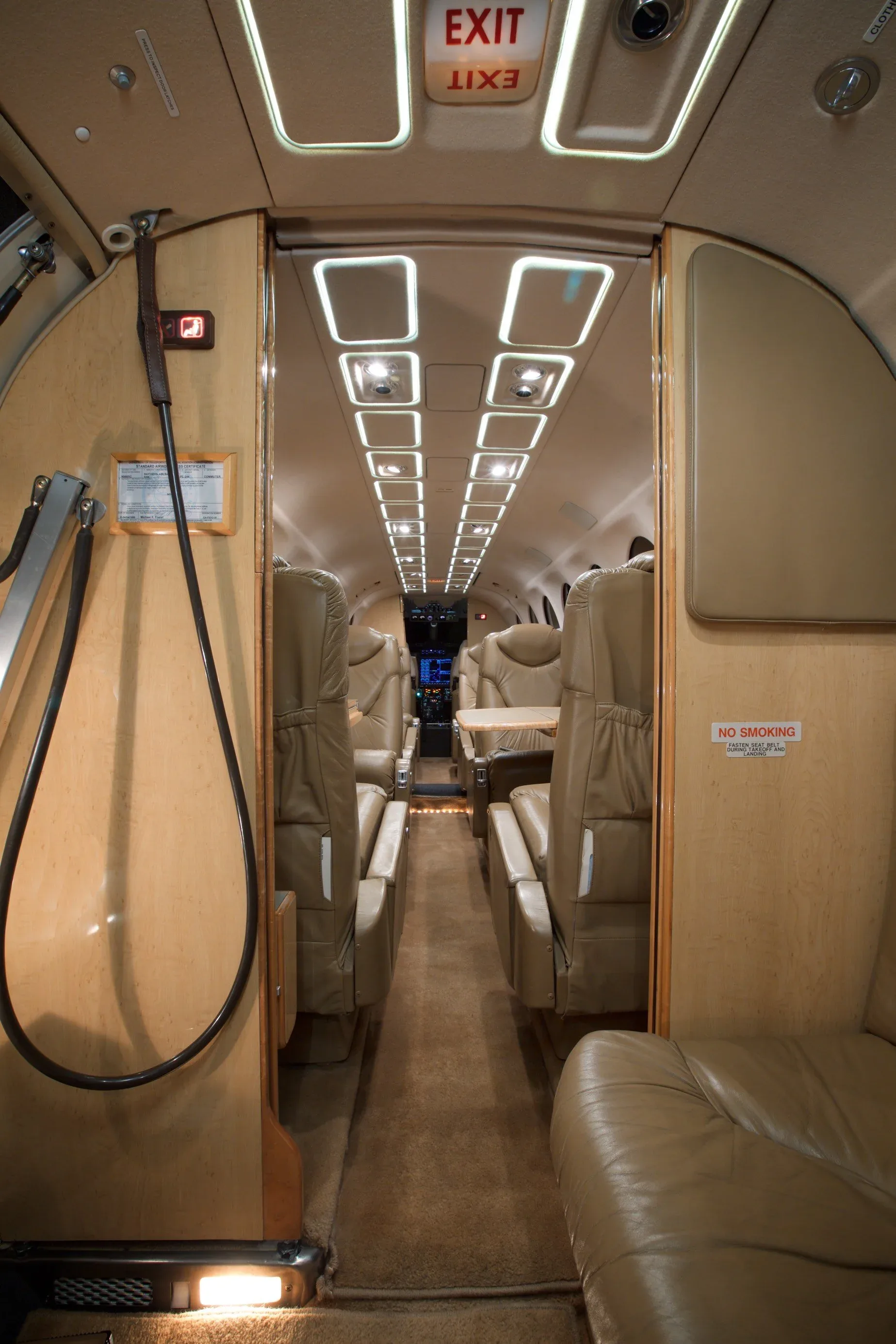 Cabin interior of a 1999 Beechcraft KING AIR 350 — Carolina Jet.