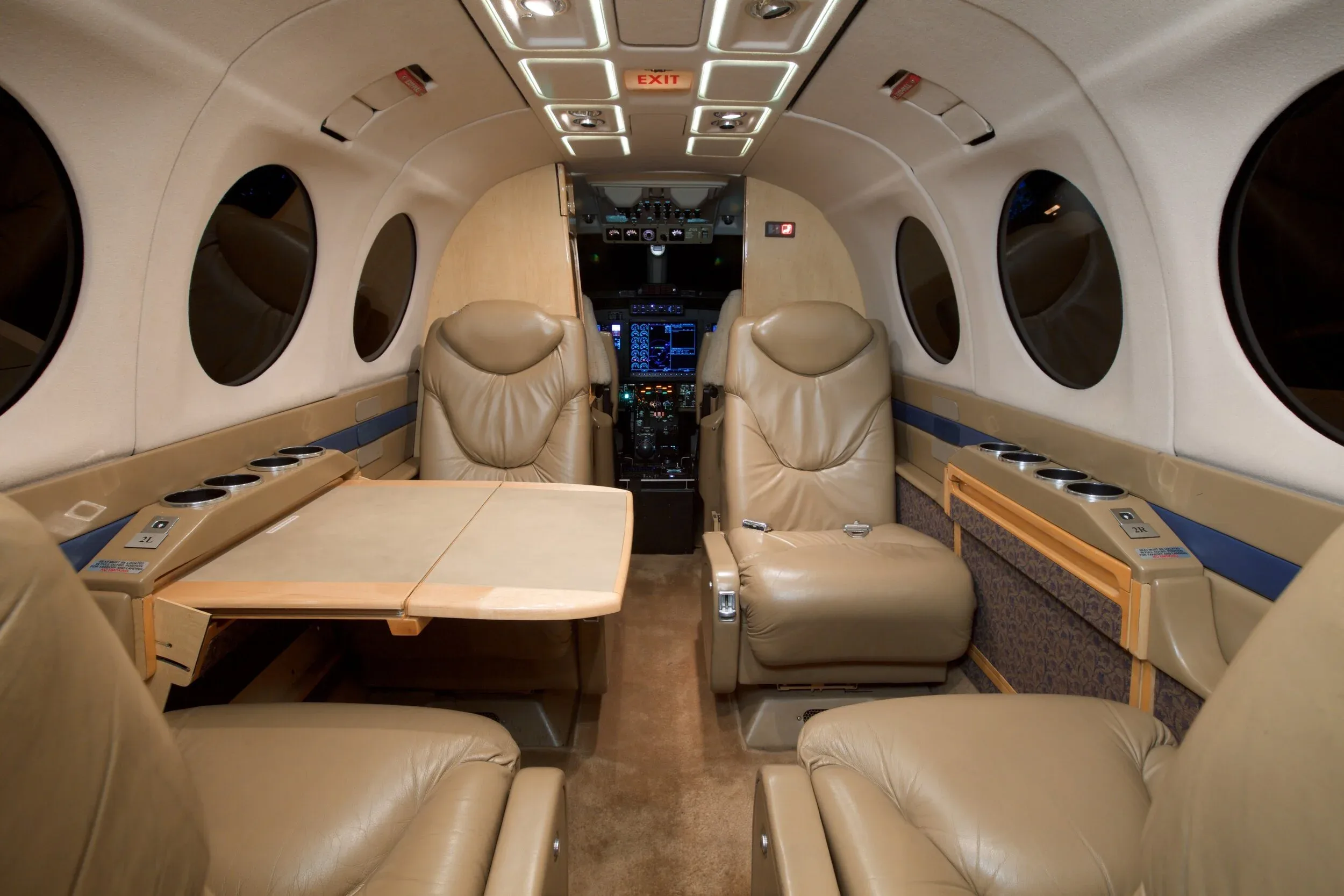 Cabin interior of a 1999 Beechcraft KING AIR 350 — Carolina Jet.