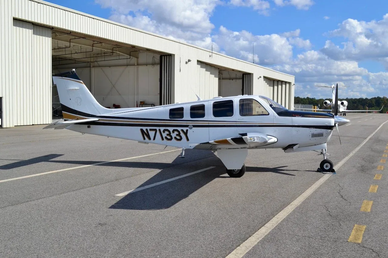 Exterior view of a 2006 Beechcraft G36 Bonanza — Carolina Jet.