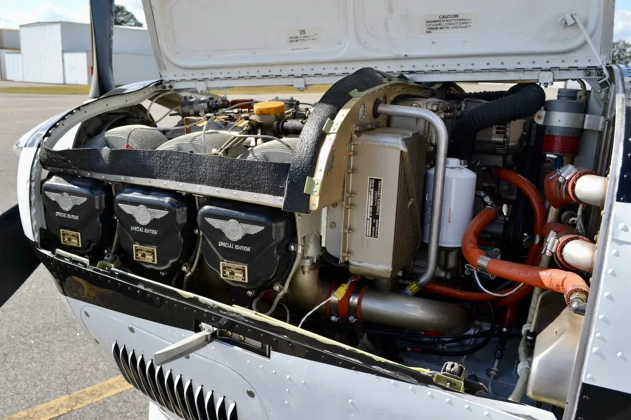 Engine detail of a 2006 Beechcraft G36 Bonanza — Carolina Jet.