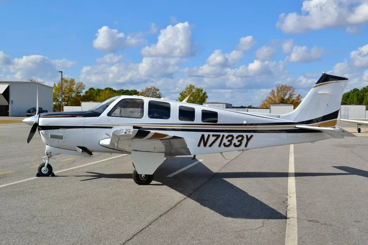 Exterior view of a 2006 Beechcraft G36 Bonanza — Carolina Jet.