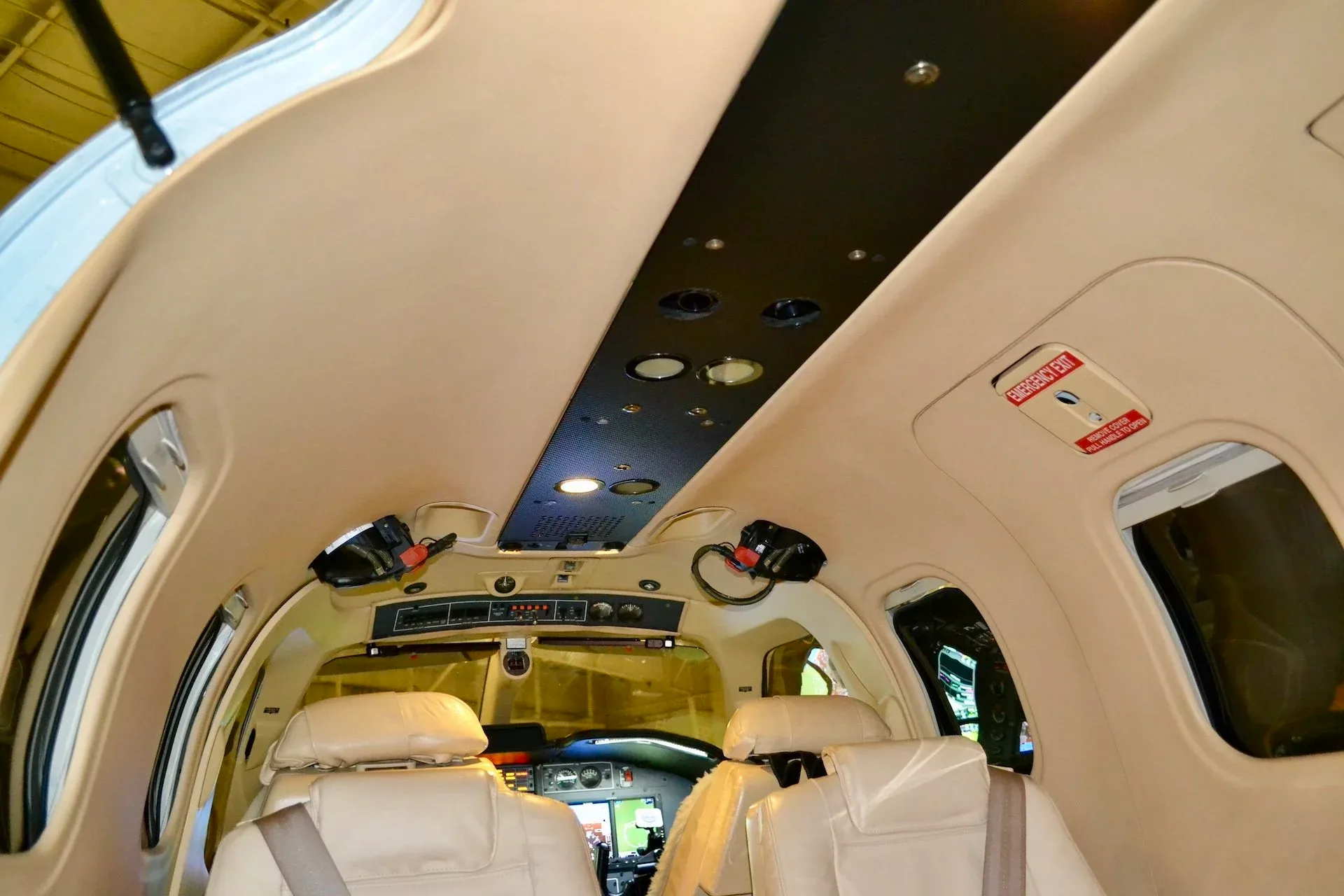 Cabin interior of a 2007 Socata TBM 850 — Carolina Jet.