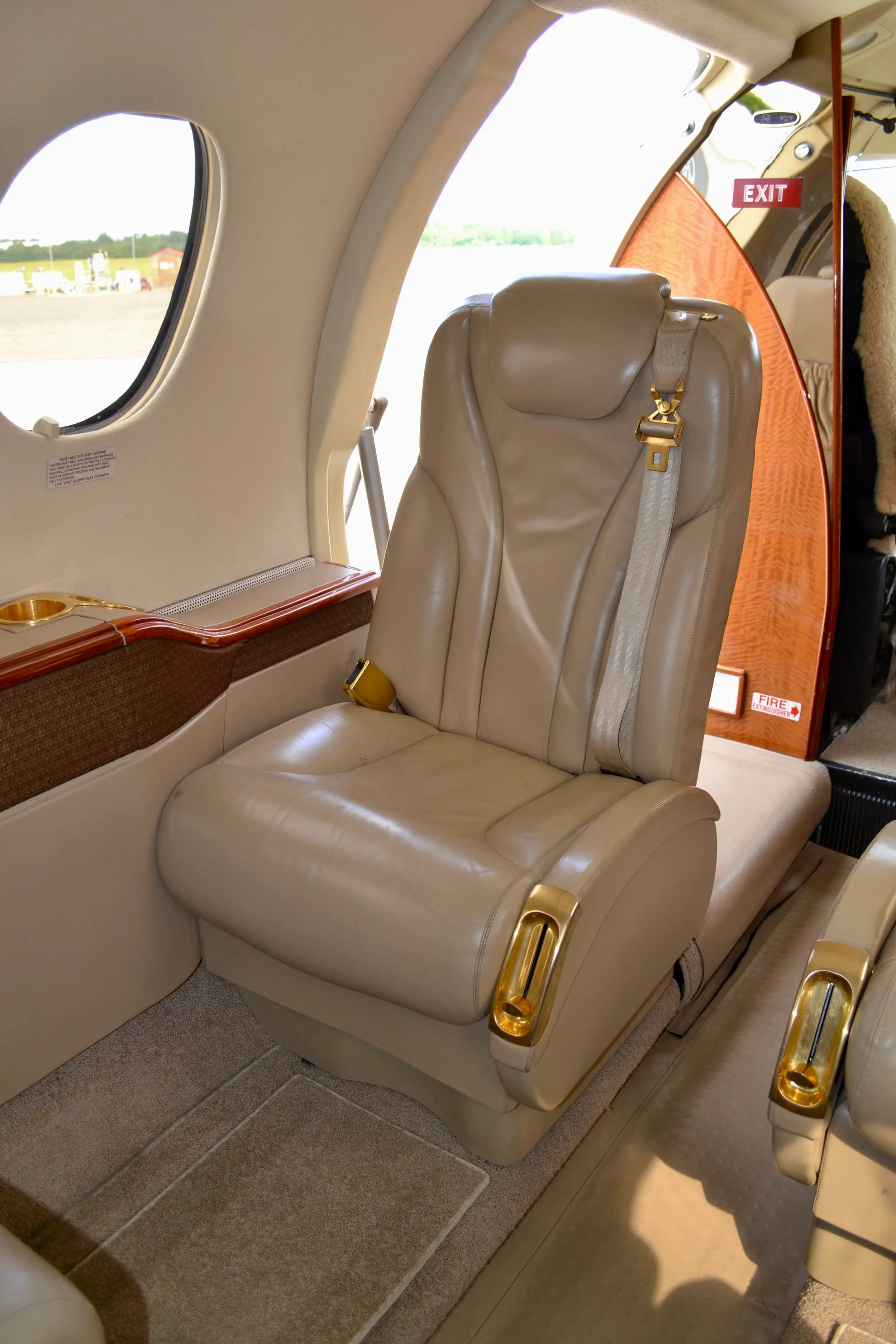 Cabin interior of a 2009 Beechcraft Premier IA — Carolina Jet.