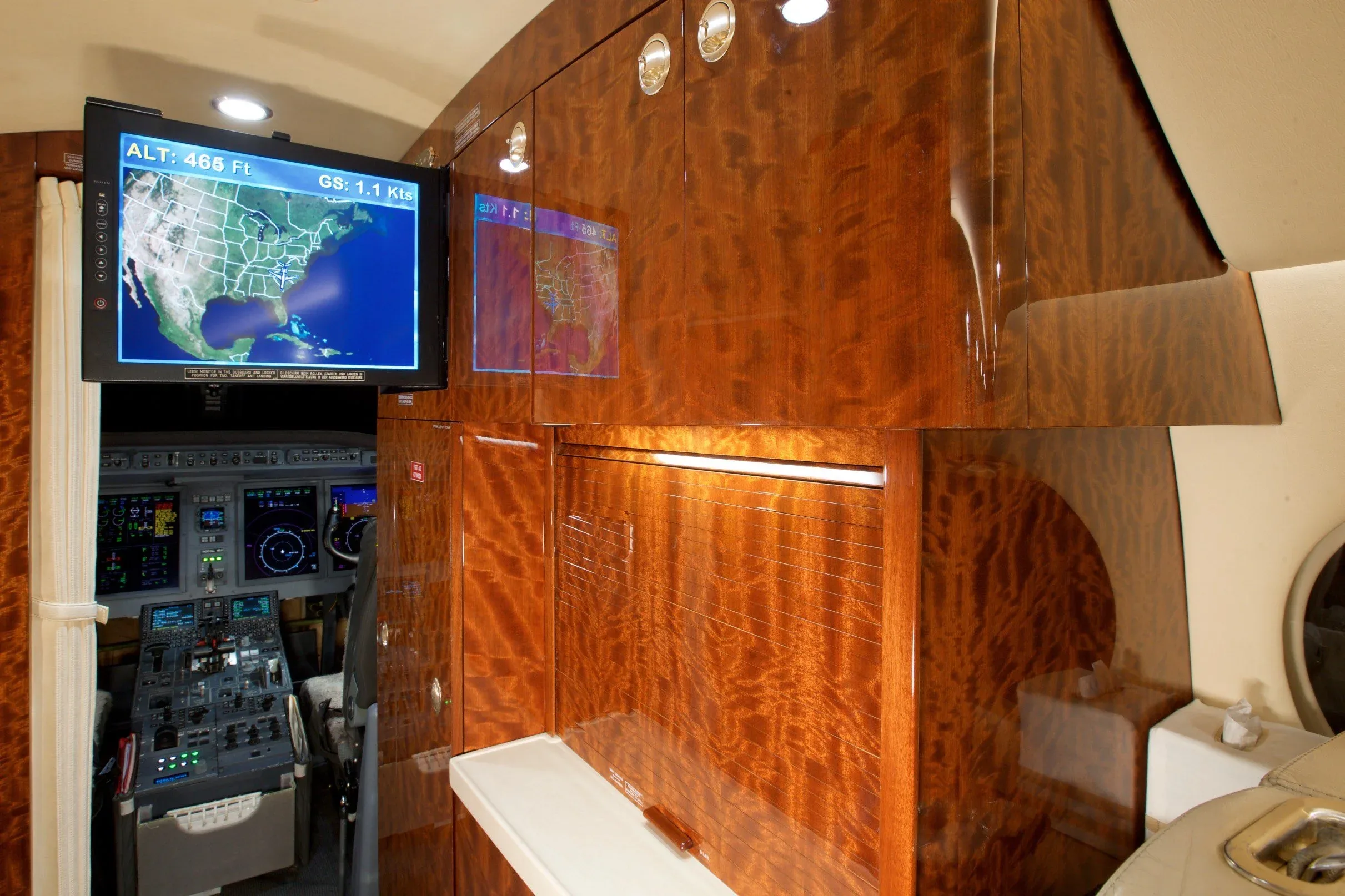 Cabin interior of a 2009 Gulfstream G150 — Carolina Jet.