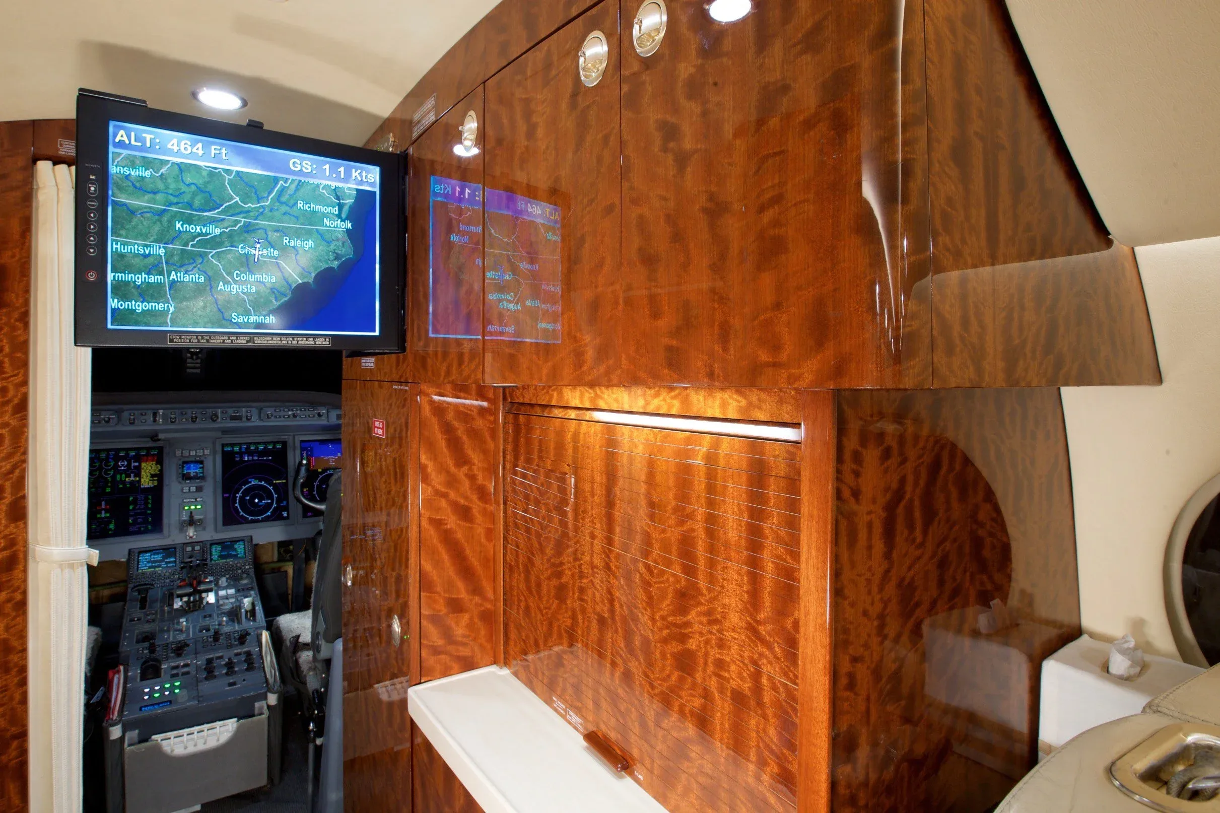 Cabin interior of a 2009 Gulfstream G150 — Carolina Jet.