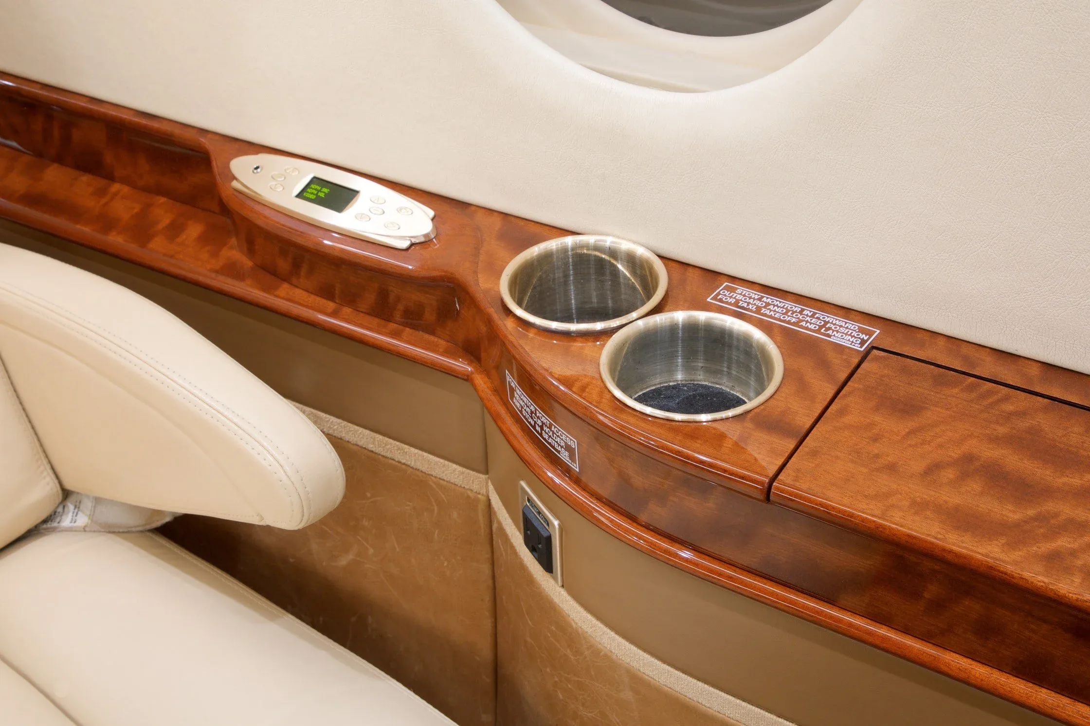 Cabin interior of a 2009 Gulfstream G150 — Carolina Jet.