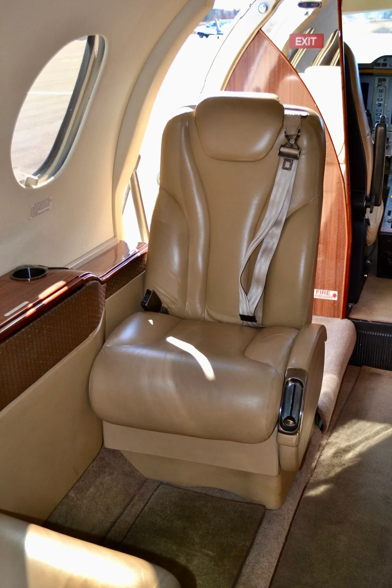 Cabin interior of a 2010 Beechcraft Premier IA — Carolina Jet.