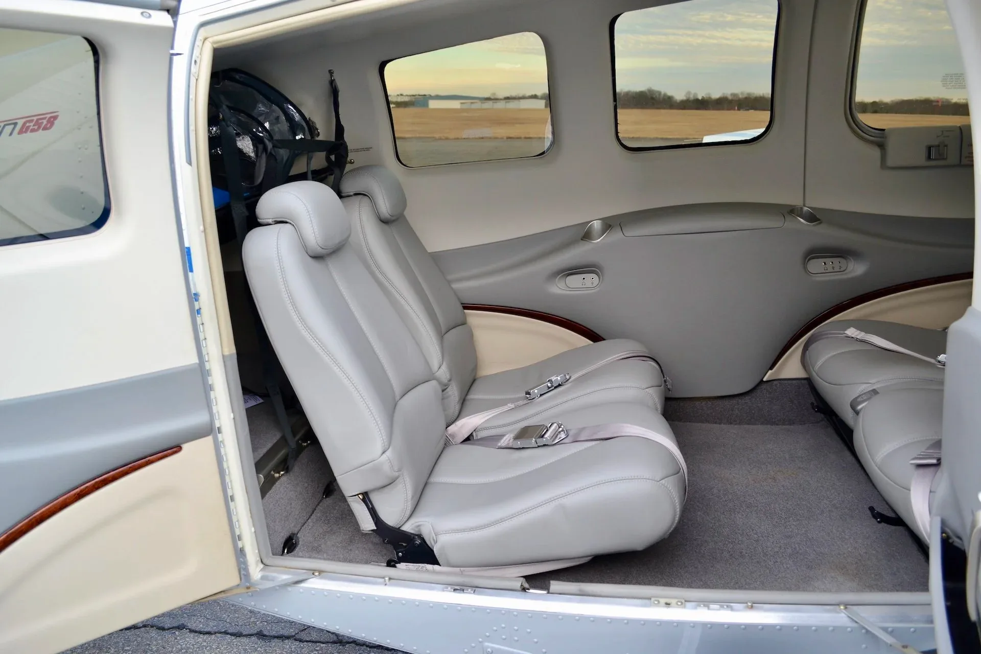 Cabin interior of a 2018 Beechcraft G58 Baron — Carolina Jet.
