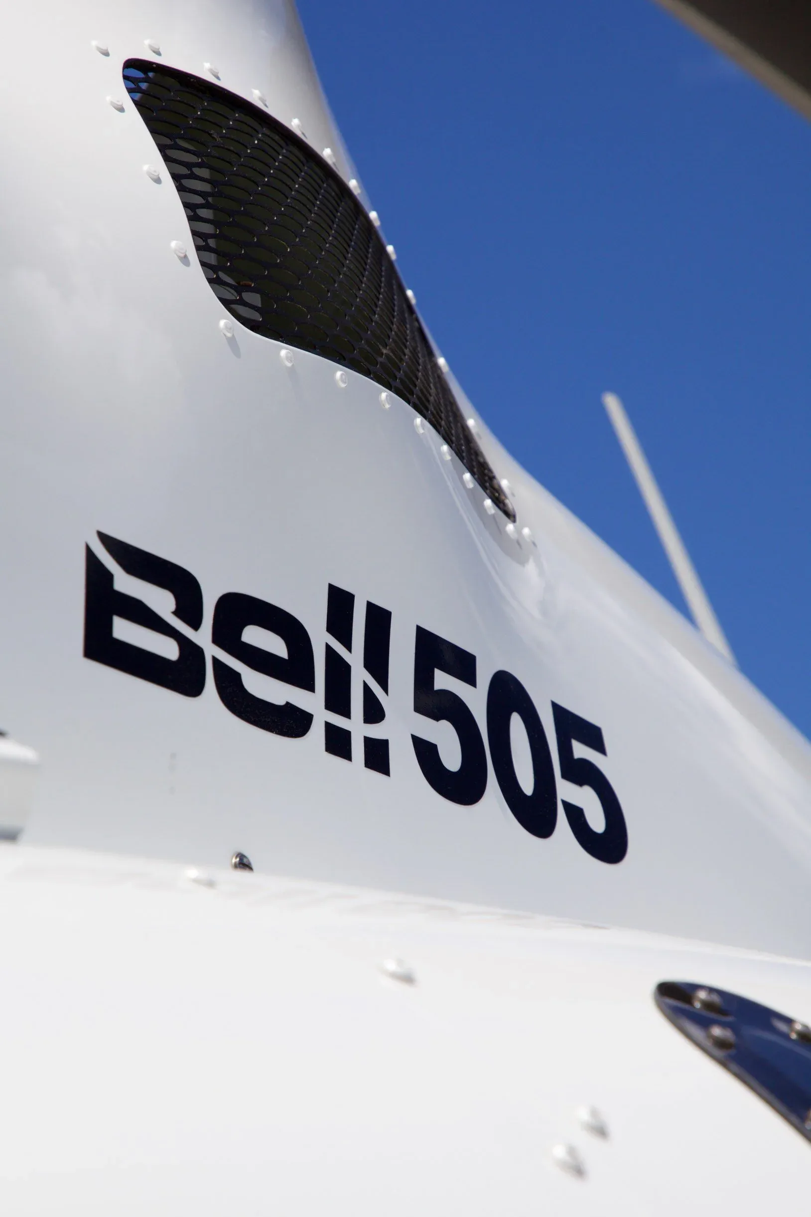Engine detail of a 2018 Bell 505 Jet Ranger X — Carolina Jet.