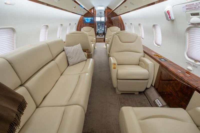 Cabin interior of a 2012 Bombardier Challenger 300 SN20357.
