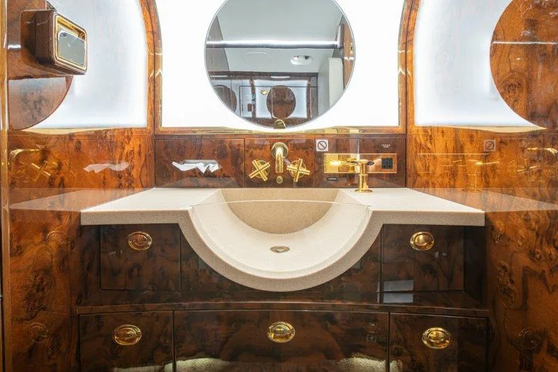 Cabin interior of a 2012 Bombardier Challenger 300 SN20357.