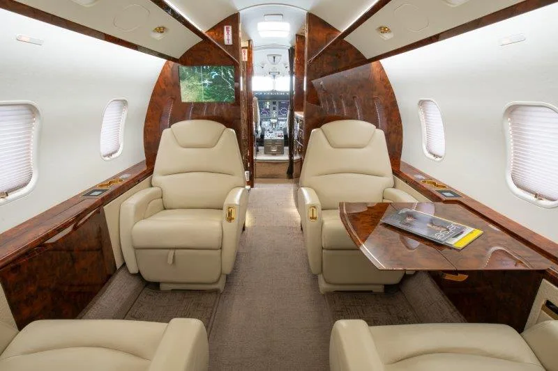 Cabin interior of a 2012 Bombardier Challenger 300 SN20357.