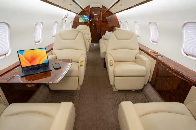 Cabin interior of a 2012 Bombardier Challenger 300 SN20357.