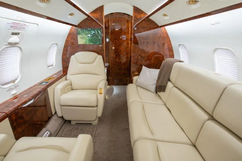 Cabin interior of a 2012 Bombardier Challenger 300 SN20357.