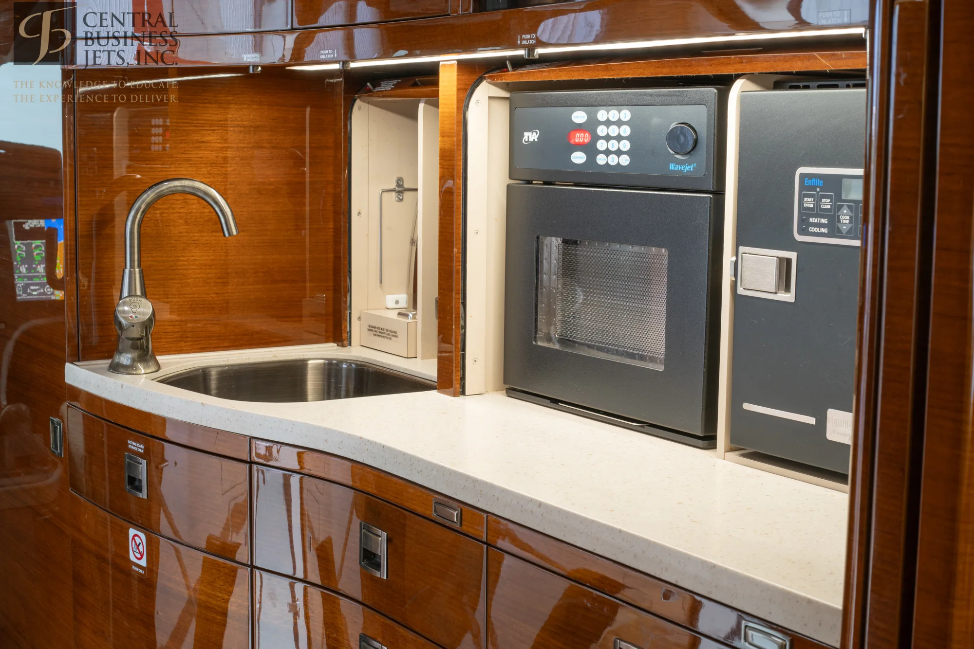 Cabin interior of a 2013 Dassault Falcon 2000S.
