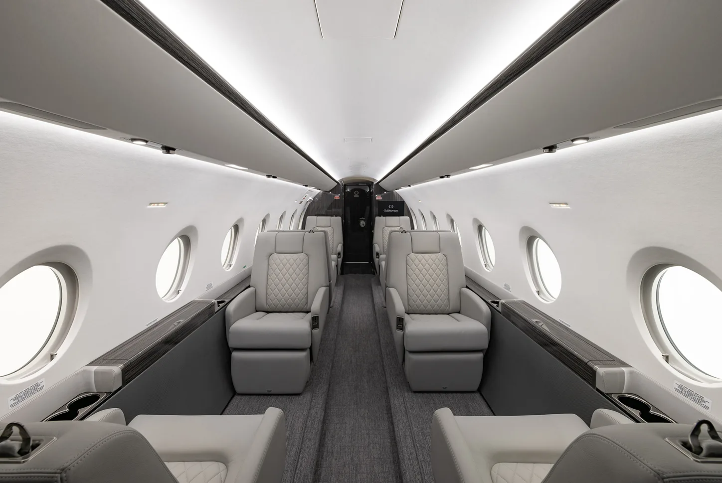 Cabin interior of a 2023 Gulfstream G280.