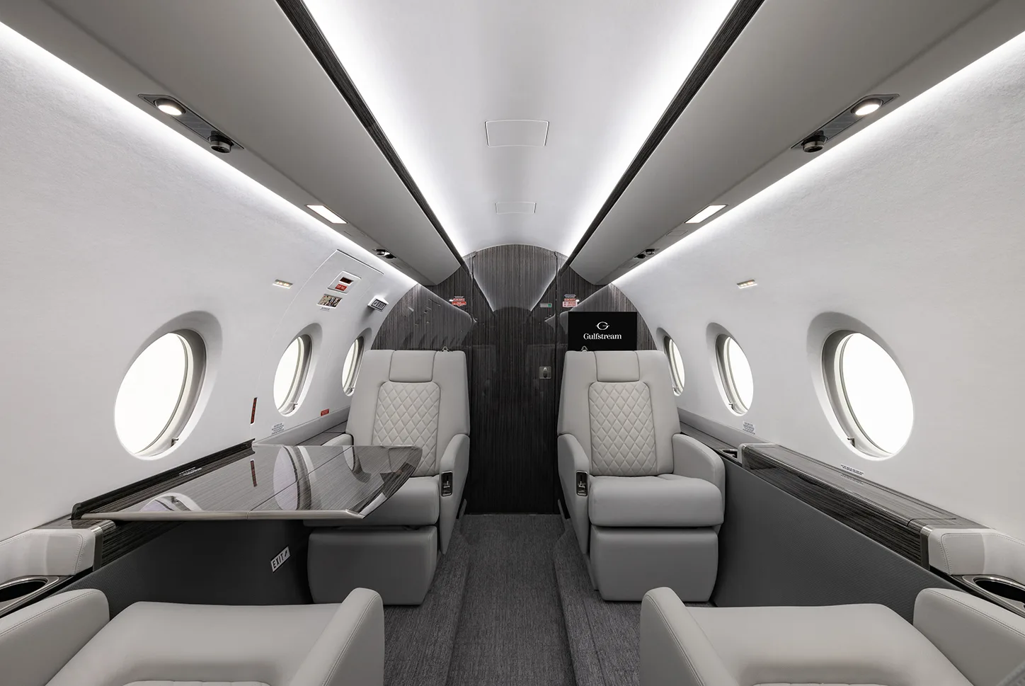 Cabin interior of a 2023 Gulfstream G280.