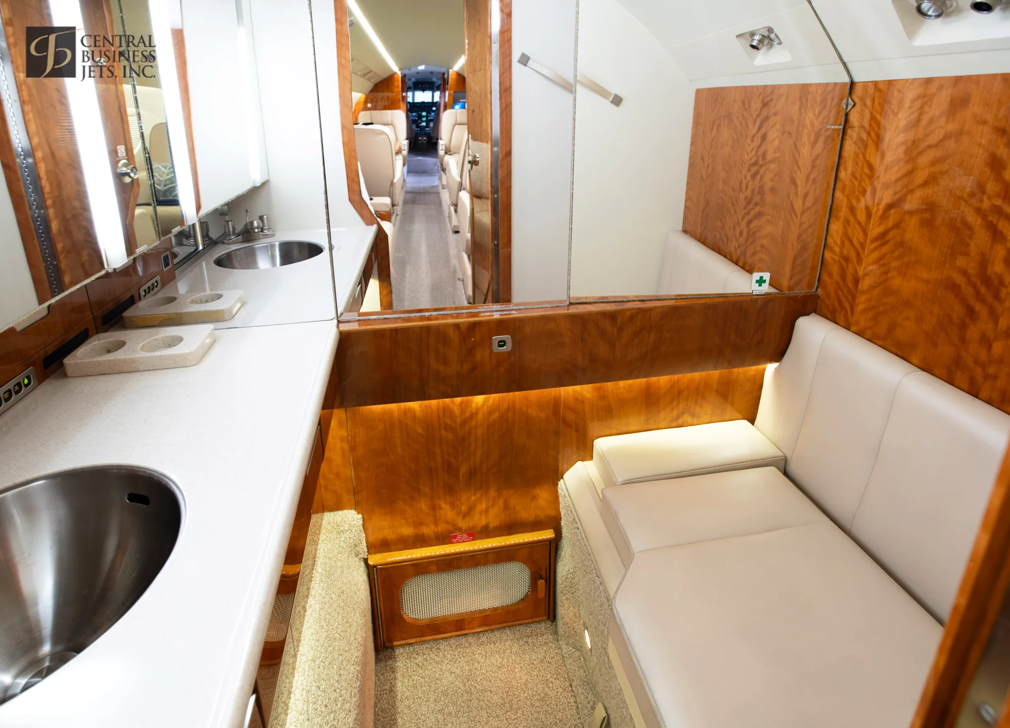 Cabin interior of a 2003 Dassault Winglets Falcon 50EX.