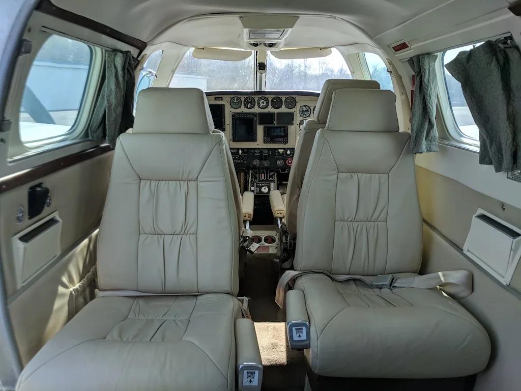 Cabin interior of a 1970 Beech Duke.