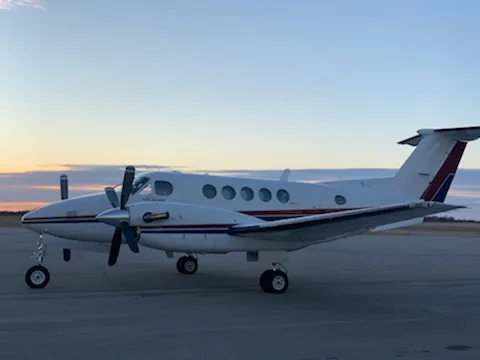 Exterior view of a 1975 Beechcraft King Air 200.