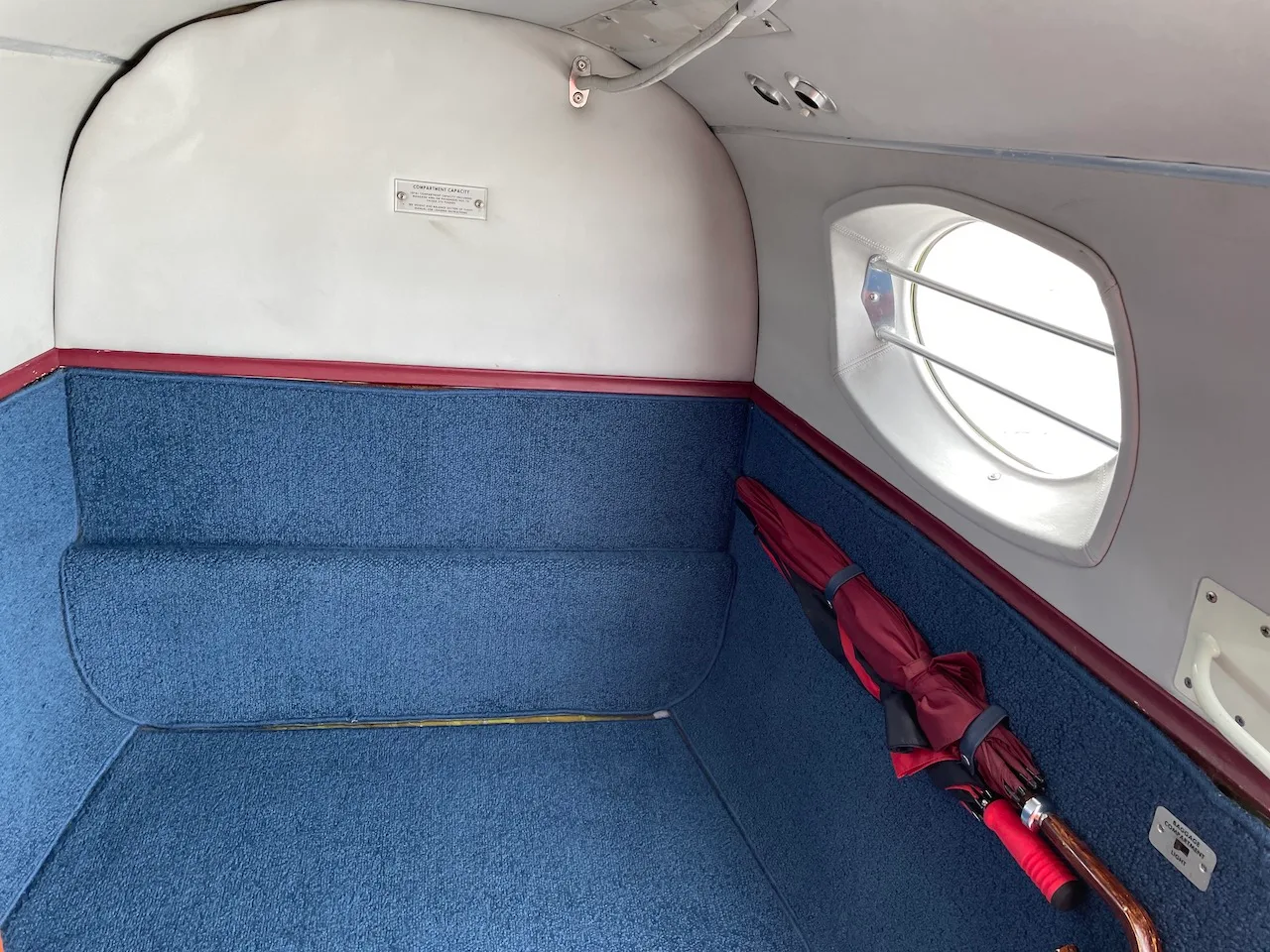 Cabin interior of a 1975 Beechcraft King Air 200.