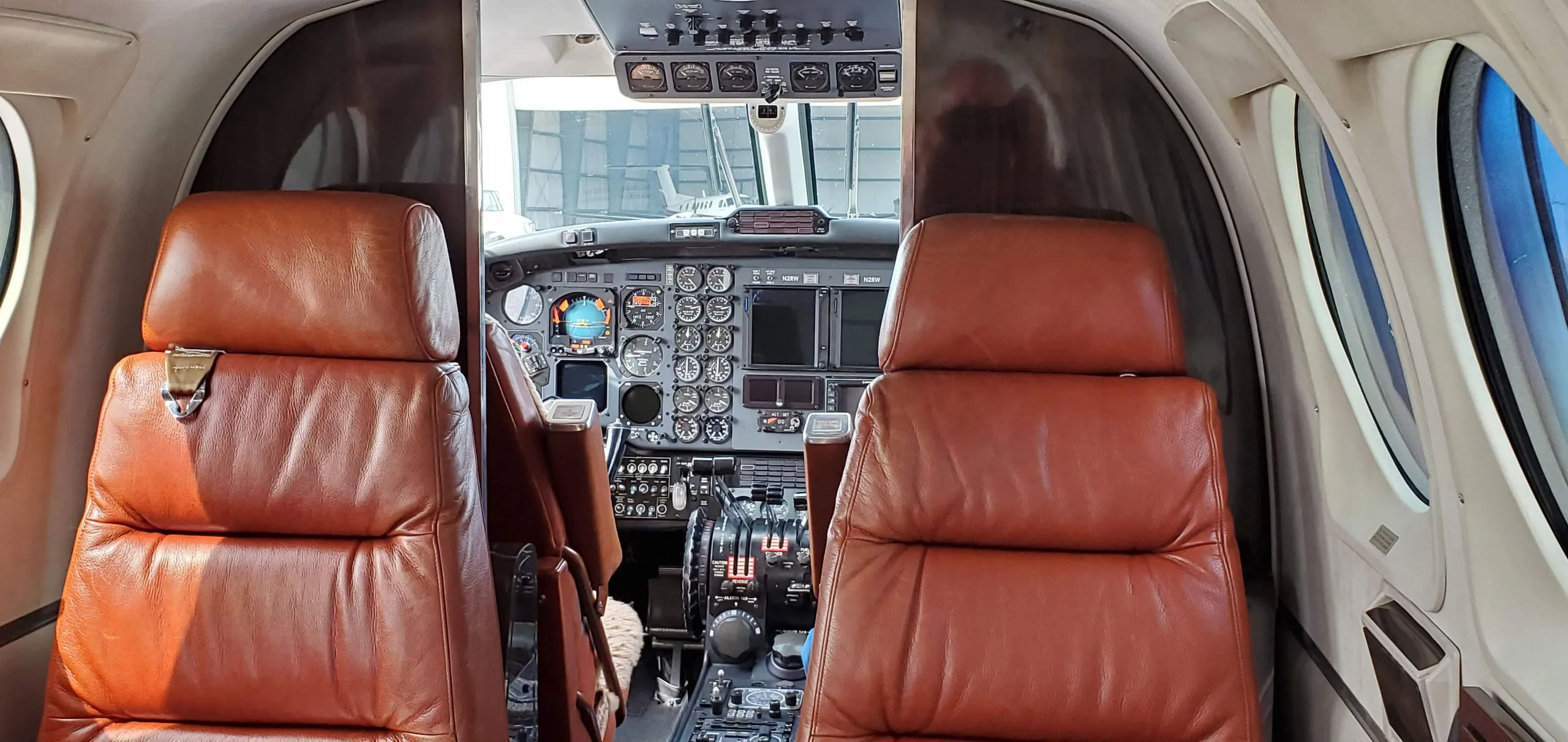 Cabin interior of a 1983 Beechcraft King Air F90-1.