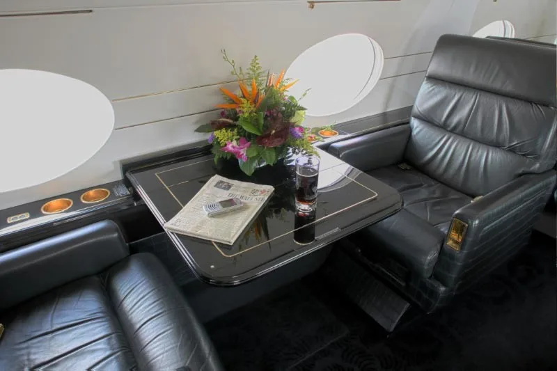 Cabin interior of a 1989 Gulfstream IV.