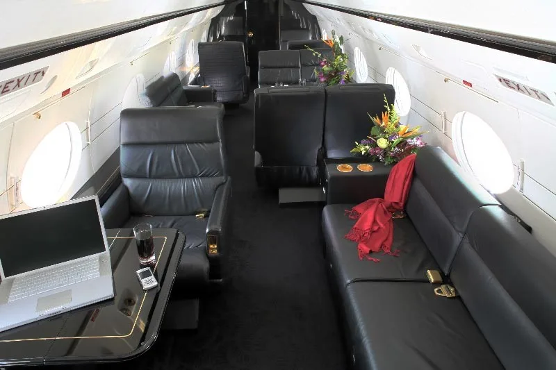 Cabin interior of a 1989 Gulfstream IV.