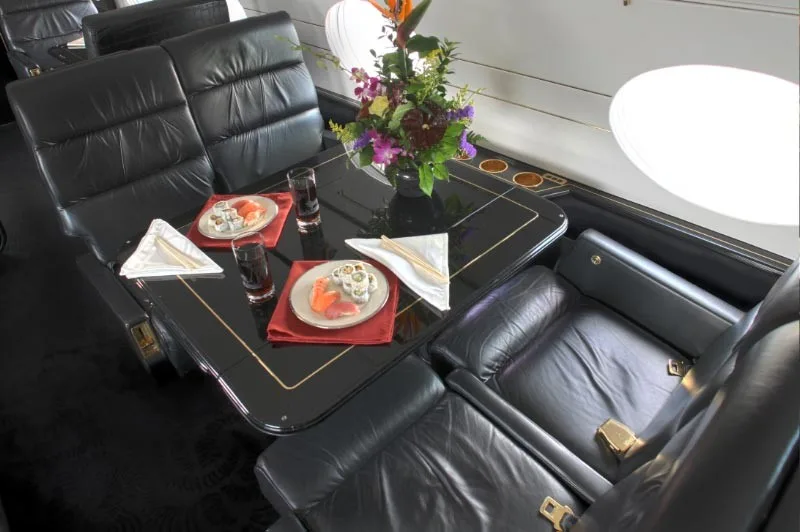 Cabin interior of a 1989 Gulfstream IV.