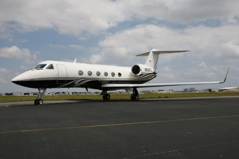 Exterior view of a 1989 Gulfstream IV, N305TC.