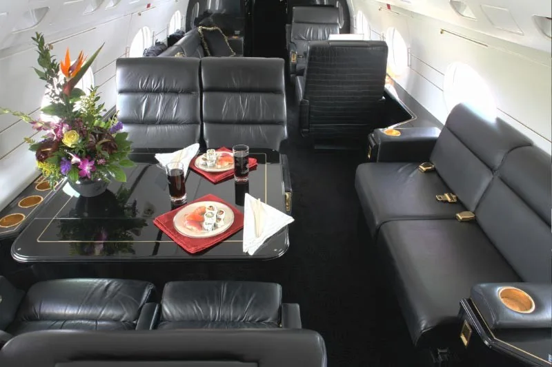 Cabin interior of a 1989 Gulfstream IV.