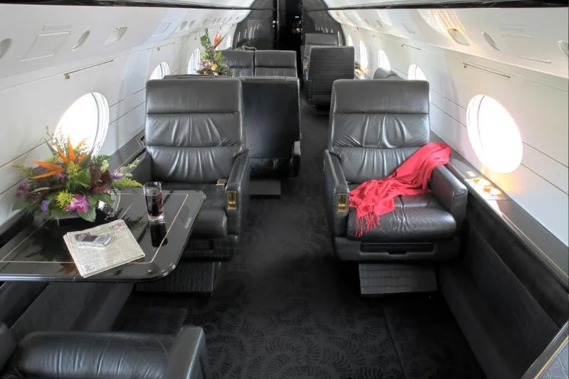 Cabin interior of a 1989 Gulfstream IV.