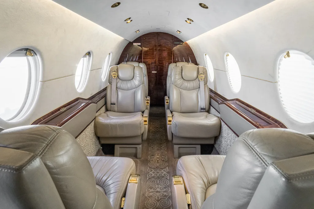 Cabin interior of a 2002 Beechjet 400A.